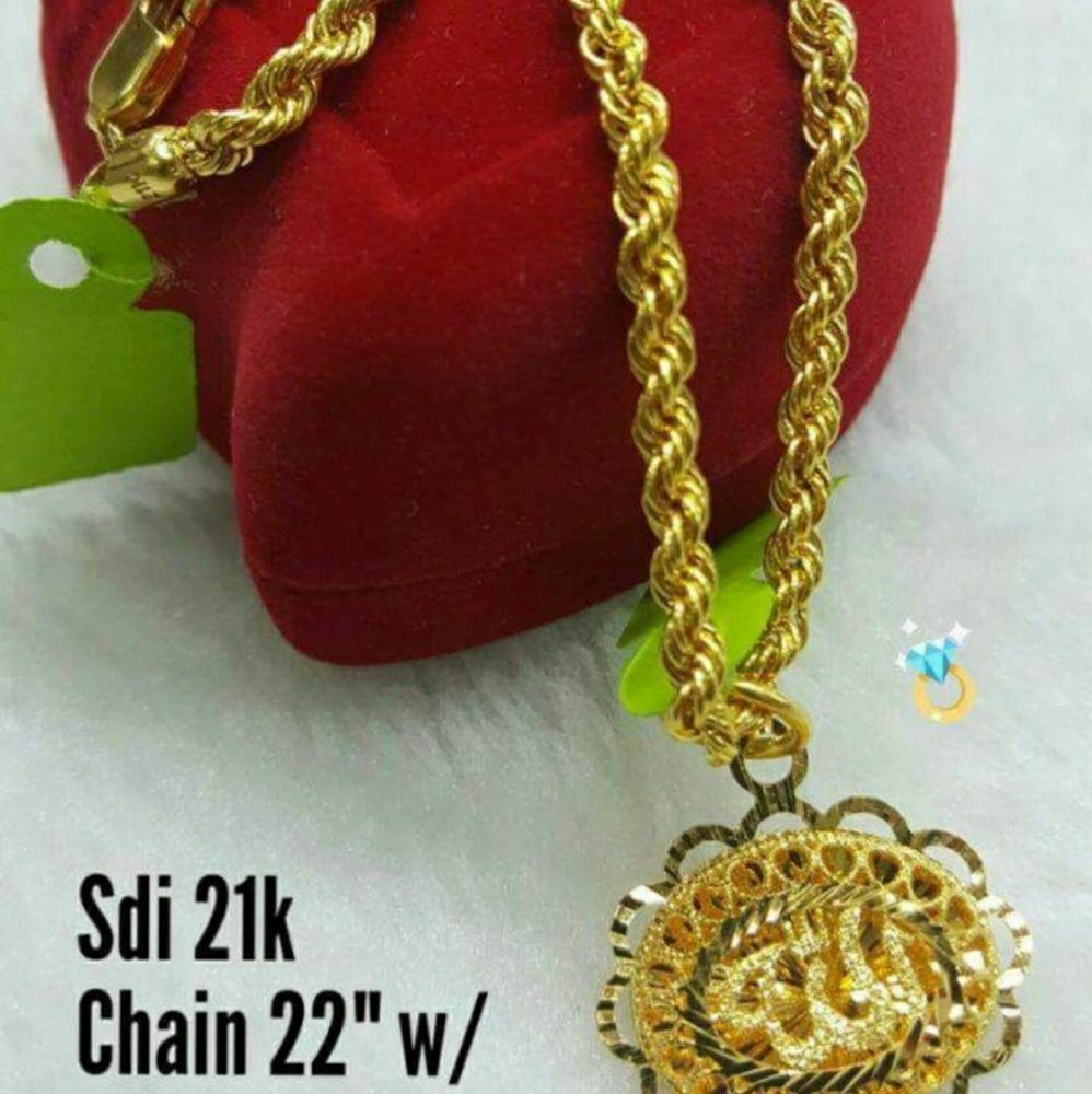SOLD! 100%Pure gold chain and pendant